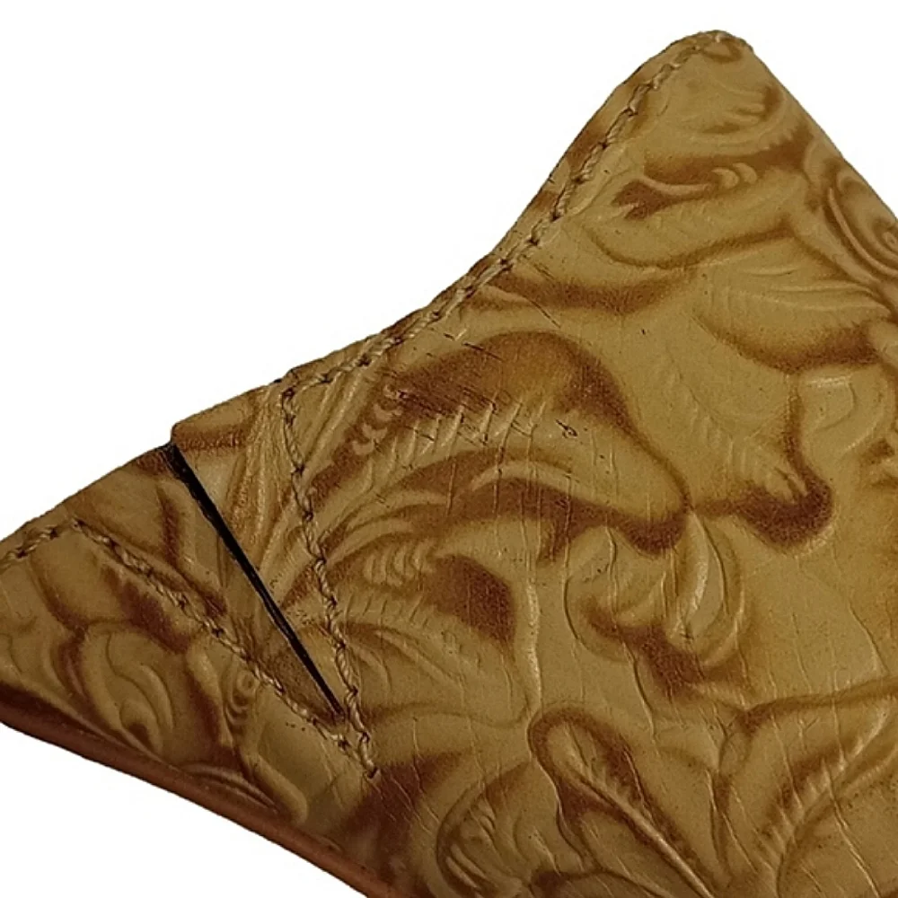 PATRICIA NASH TAN LEATHER OPEN TOE MULE HEEL SHOES WITH TOOLED FLORAL DE… - Picture 8 of 15